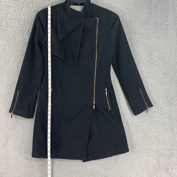 Mike Gonzalez Womens Coat Jacket Wool Blend Silk Lining Small Black - Picture 3 of 16